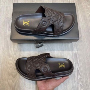 Vuitton Oasis Mule Embossed Monogram Brown Slides