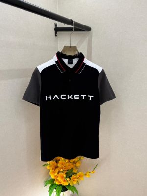 Aston Martin Hacket Black Polo Premium Collar Neck T-shirt F3757-BL