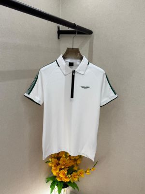 Aston Martin Hacket White Polo Premium Collar Neck T-shirt F3757-W1