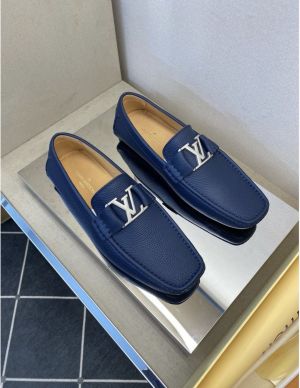 Lv Moccasin Luxury Driving Loafer  Navy