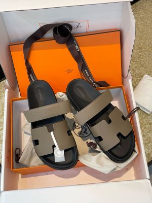 Hermees Chypre Sandal Noir Premium Mens