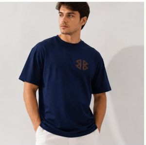 BALENCIAG NAVY PREMIUM FRONT PRINTED TEE