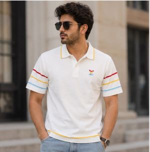 LV PREMIUM IMPORTED WHITE RAINBOW POLO