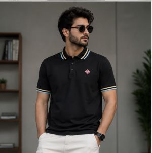 CASA BLANCA PREMIUM BLACK POLO TSHIRT