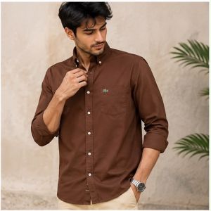 LACOSSTE BROWN PREMIUM CLASSIC SHIRT