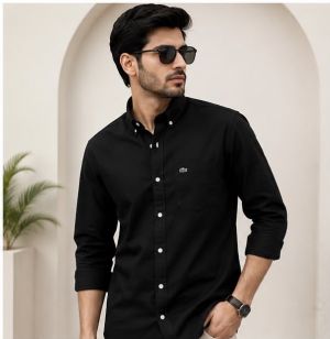 LACOSSTE BLACK  PREMIUM CLASSIC SHIRT