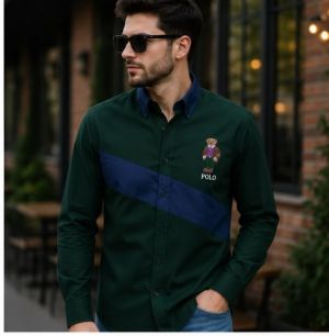 RL POLO GREEN BLUE TEDDY SHIRT