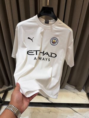 Pum_Mancity  Logo Round Neck T shirt White