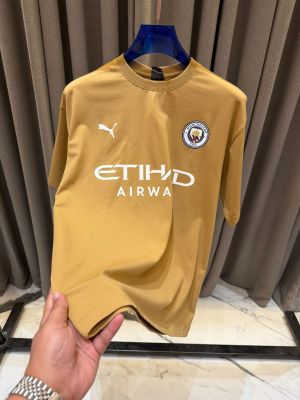 Pum_Mancity Logo Round Neck T shirt Coffee