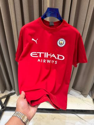Pum_Mancity Logo Round Neck T shirt Redm