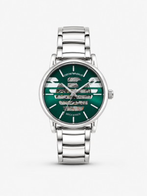 EMPORIO ARMAN AUTOMATIC PREMIUM SILVER GREEN WATCH