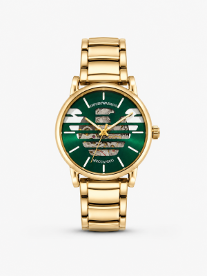 EMPORIO ARMAN AUTOMATIC PREMIUM GOLD GREEN WATCH