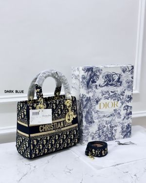 Dioor Lady Dlite Blue 8825 Handbag With OriginalBox & DustCover