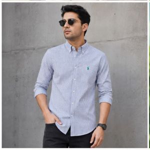 RL POLO PURPLE CHEQUES PREMIUM SHIRT