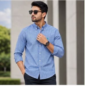 RL POLO BLUE  CHEQUES PREMIUM SHIRT