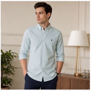RL SHIRT GREEN CHEQUES PREMIUM SHIRT