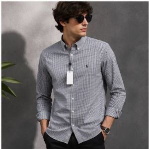 RL POLO BLACK  CHEQUES PREMIUM SHIRT