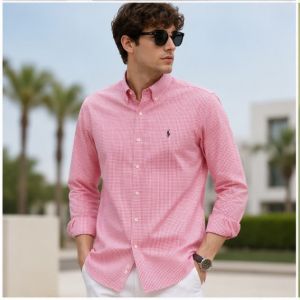 RL POLO RED CHEQUES PREMIUM SHIRT