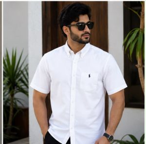 RL POLO WHITE HALF SLEEVES SHIRT