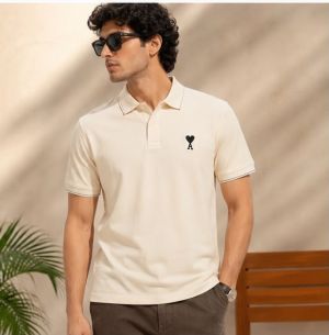 AMI PARIS CREME PREMIUM LOGO POLO