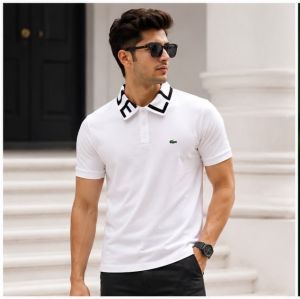 LACOSTTE PREMIUM WHITE KNITTED POLO