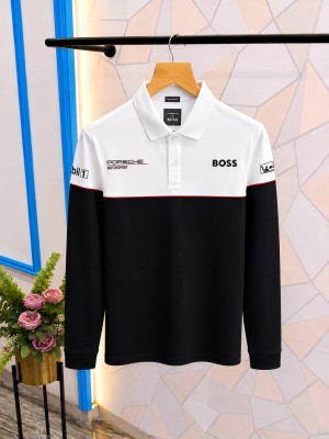 Boss X Porsche Premium Quality Full Sleeve T Shirt Current Store Article White Black