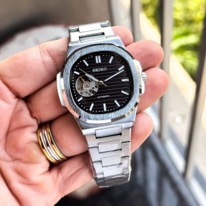 SEIKO AUTOMATIC PREMIUM SILVER BLACK DAYAL