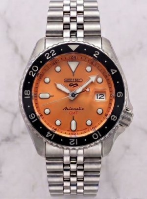 Seik o 5 Orange Automatic Japanese movement operated via cell