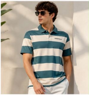 ESSENTIAL BLUE WHITE STRIP PREMIUM TEE