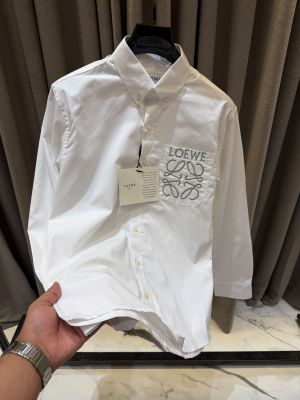 Loewe Chest Logo Full Sleeves Shirt White