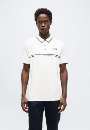 Cream Premium Imported 240 GSM Interlock Lycra Fabric Polo Tshirt with Front Design and Emboss Logo 4067