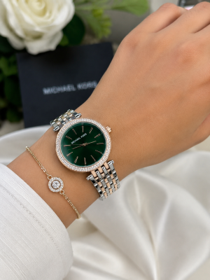 Michael l Kors Darci Two Tone Green Dial