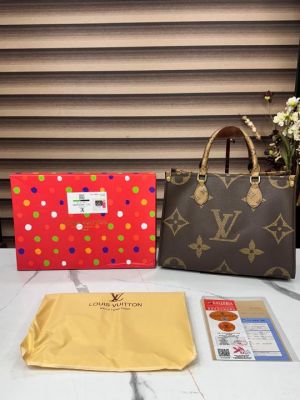 s Vuittion On The Go Medium Tote Bag With Box Dustbag Bill 5815