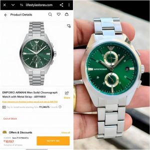 EMPORIO ARMAN CHRONO SILVER GREEN AT303