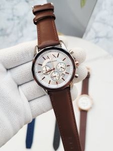 ARMANNI EXCHANGE CHRONO BROWN SILVER WHITE AT382