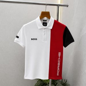 Bos X Porsche Edition White Red Premium Polo Tshirt 561