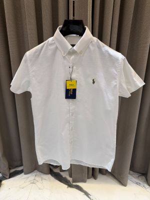 Ralp Lauren Chest Logo Half Sleeves Shirt White