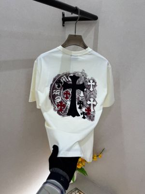 Chrome Hearts Imported White Oversized Premium Round Neck Drop Shoulder T-shirt F3949-W2