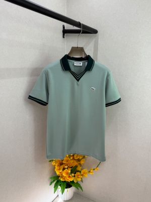 Lacost  Green V Neck Premium Polo Collar T-shirt F3816-GR