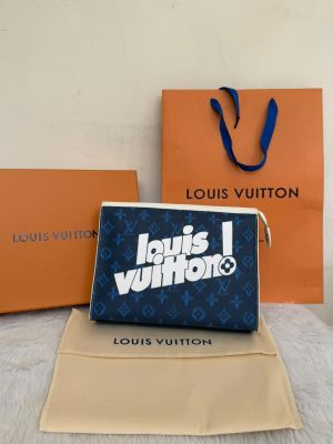 Louiis Vuitton CB P1 Blue Aqua Pochette Voyage MM Bag With Original Box Dustcover Tags And Carry Bag