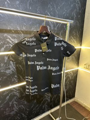 Palm Angel All over Print Polo Tshirt Black