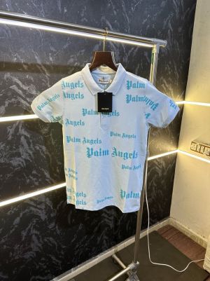 Palm Angel All Over Print Polo Tshirt Light Blue