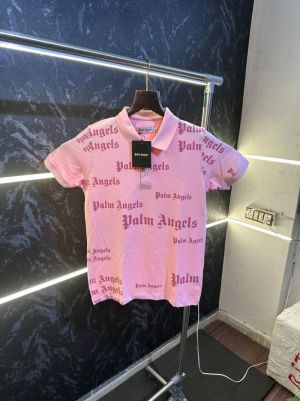 Palm Angel All Over Print Polo Tshirt Pink