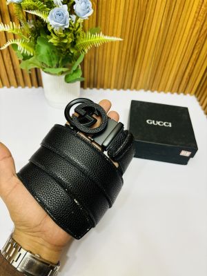 55 GUCCCI PREMIUM QUALITY BLACK AUTOMATIC LOCK BELT