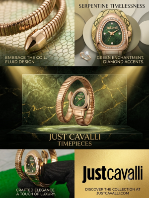 Just Cavalli Snake ladies premium Green gold Diamond 171816