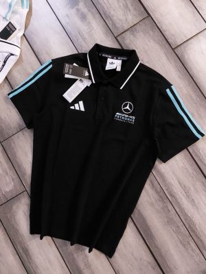 Adida Black Collar Neck Premium Printed Polo T-shirt F5076-BL