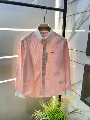 Lacost Lining Premium Pink Oxford Lycra Shirt F3920-PI