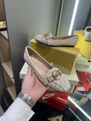 Michael1088 Kors MK Fulton Flat Shoes With OG Box & Dust Bag & Carry Bag (White Pink - 1088)