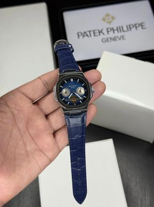 PATEK PHILIPE LEATHER BELT BLUE COLOUR