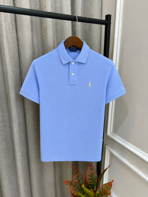Ralp Lauren Lavender Imported Embroidery Logo Super Premium Polo T-Shirt(1327)
